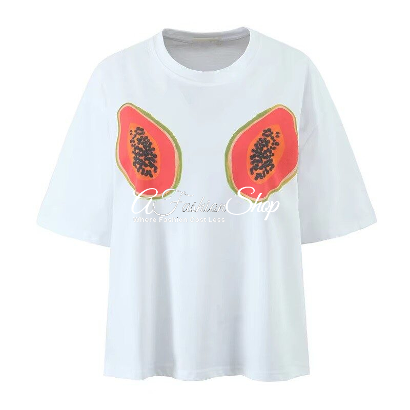 People Graphic Cotton Fruit T-Shirt