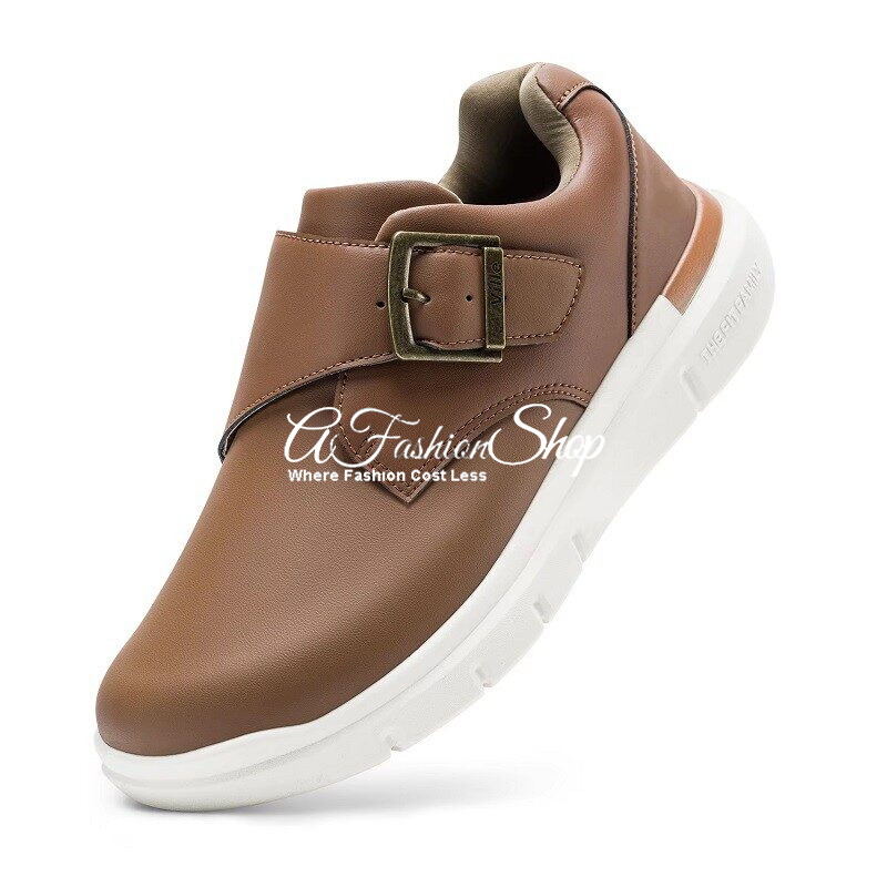 Brown Khaki Leather Sneaker OrthoLite Comfort