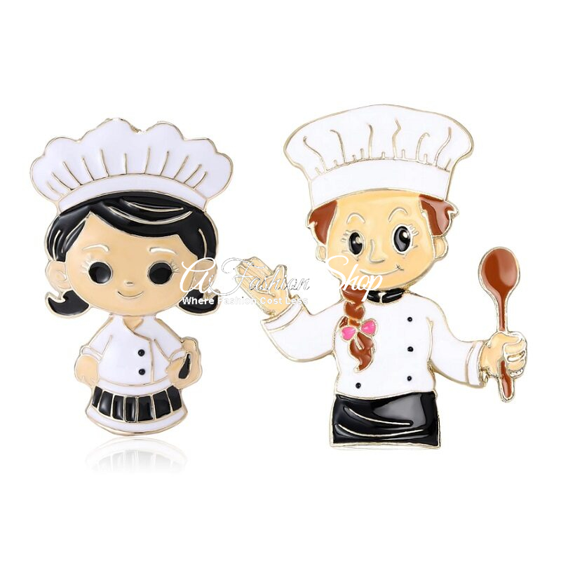 Chef Brooch Cartoon-Style Brooch