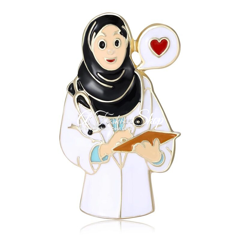 Doctor Enamel Cartoon-Style Brooch