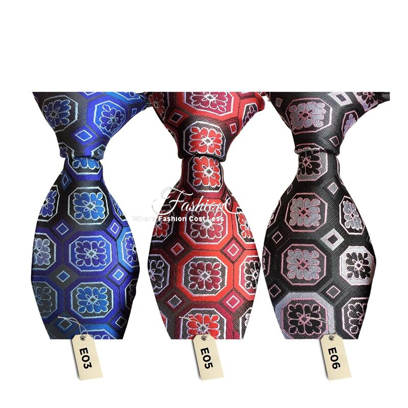 Necktie Cravat Handkerchief Geometric Prints E03-06