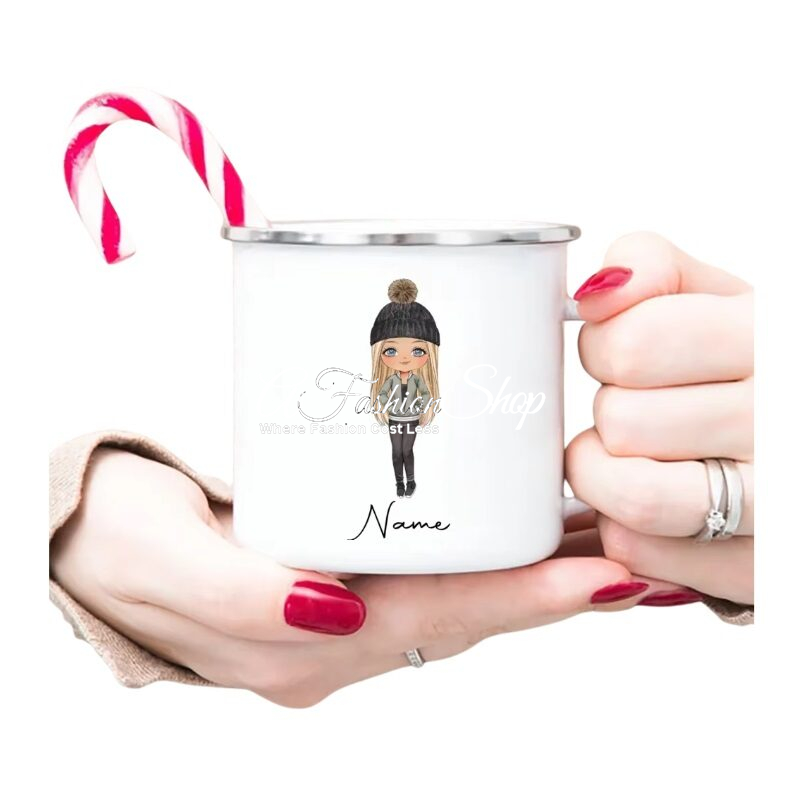 Enamel Mug For Girl Ava Caricature Series