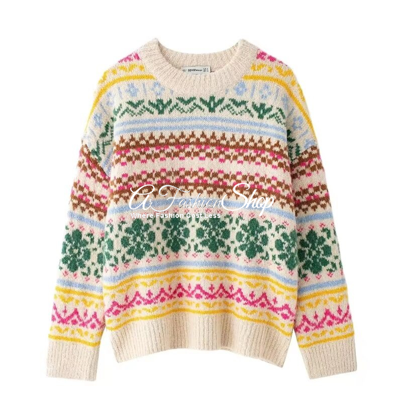 Leila Slouchy Sweater Multi Knit