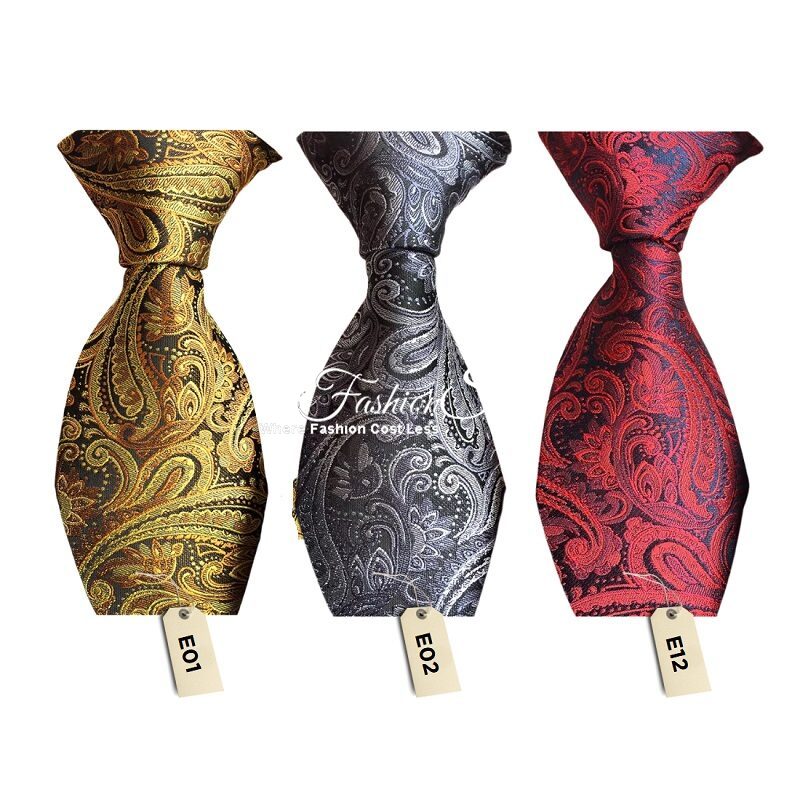 Men Necktie Cravat Handkerchief Regal Paisley E01-12